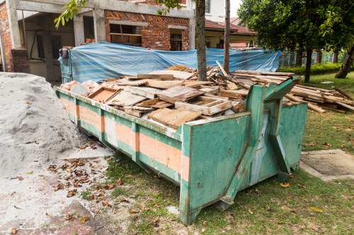 Battersea skip hire vehicle at a residential street