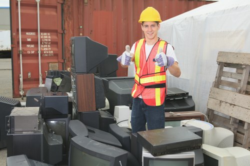Happy homeowner after garden waste removal service